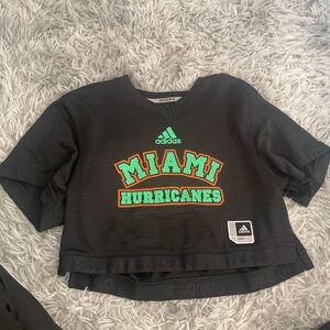 Adidas Black Miami Hurricanes Shirt